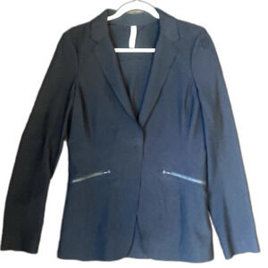 Athleta Womens Avenues Blazer Black Jacket One Snap Stretch 6 Seamless Soft